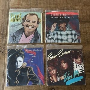 4 Vintage 1980’s Disco 45 Records. Soft Rock. 45 RPM